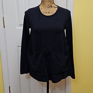 Cos Navy Blue A-Line Swing Top with Pockets XS